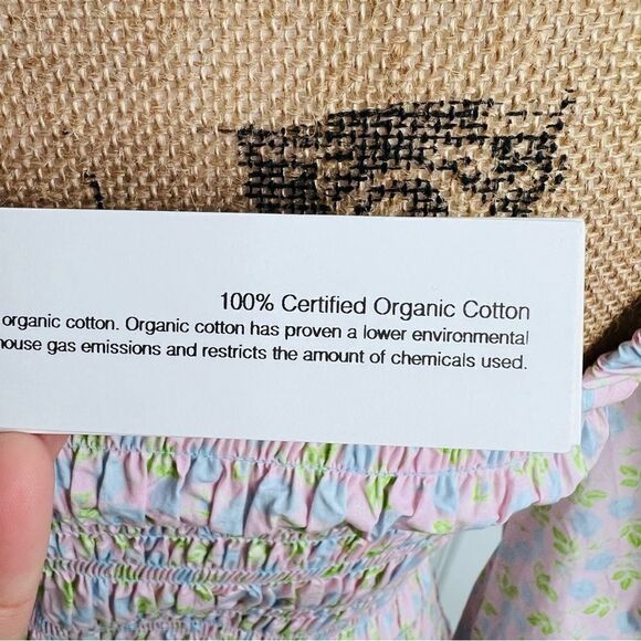 Sz 8 (40 EUR) GANNI Cherry Blossom Floral Smocked Mini Bodycon Dress - Picture 13 of 13